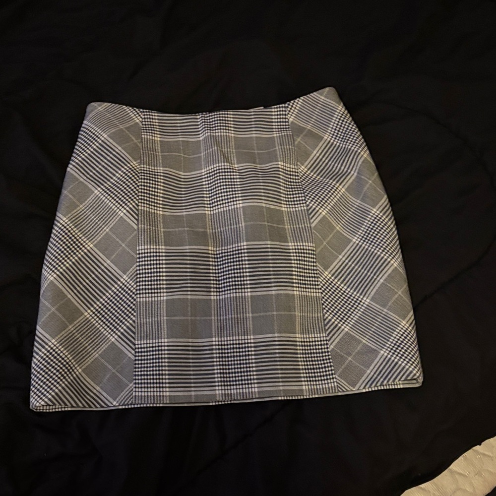H&M Black & White Plaid Mini Skirt
